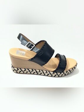 Dolce Vita Enchant Women's Size 9 US Wedge Sandals Synthetic Black 7056558 NWOT